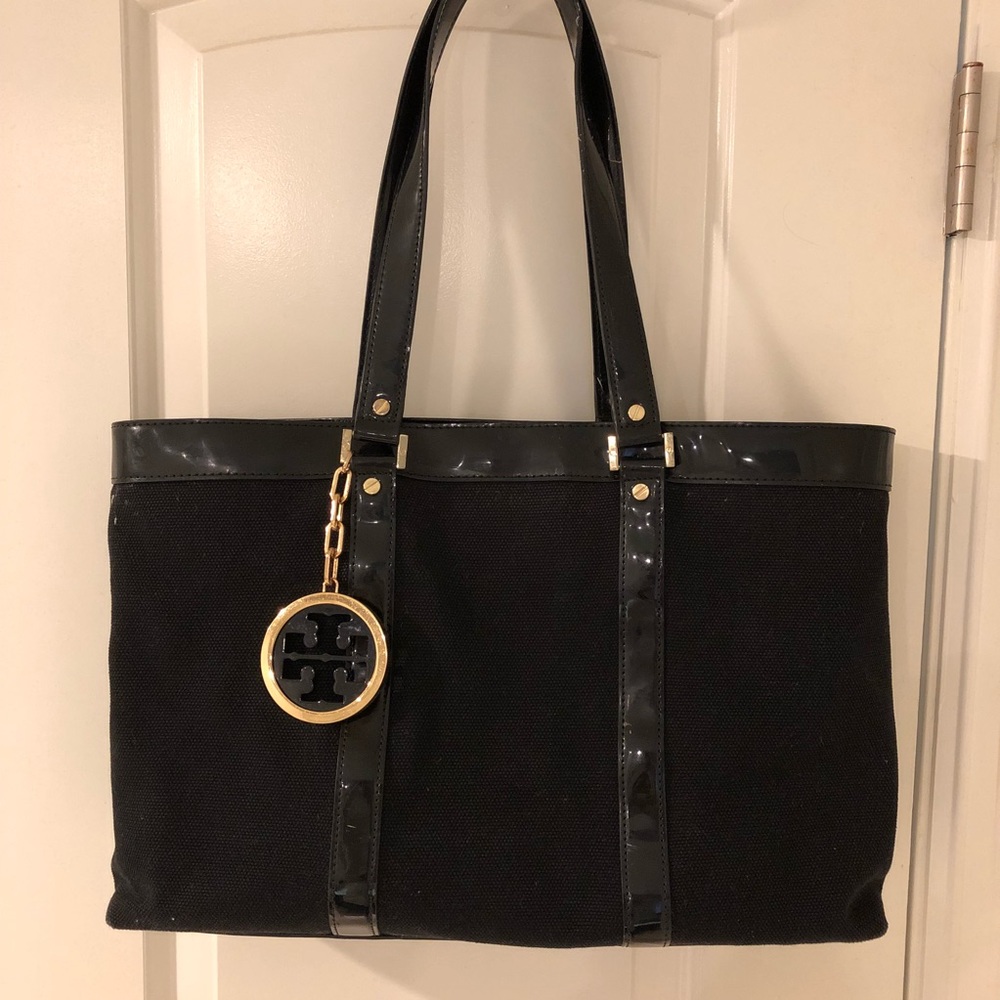 Large Black Tory Burch Tote Handbag
